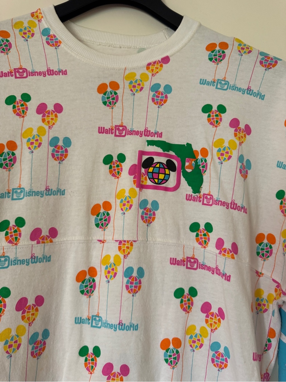 Walt Disney World White Multicolor Mickey Balloon Spirit Jersey - Picture 3 of 10